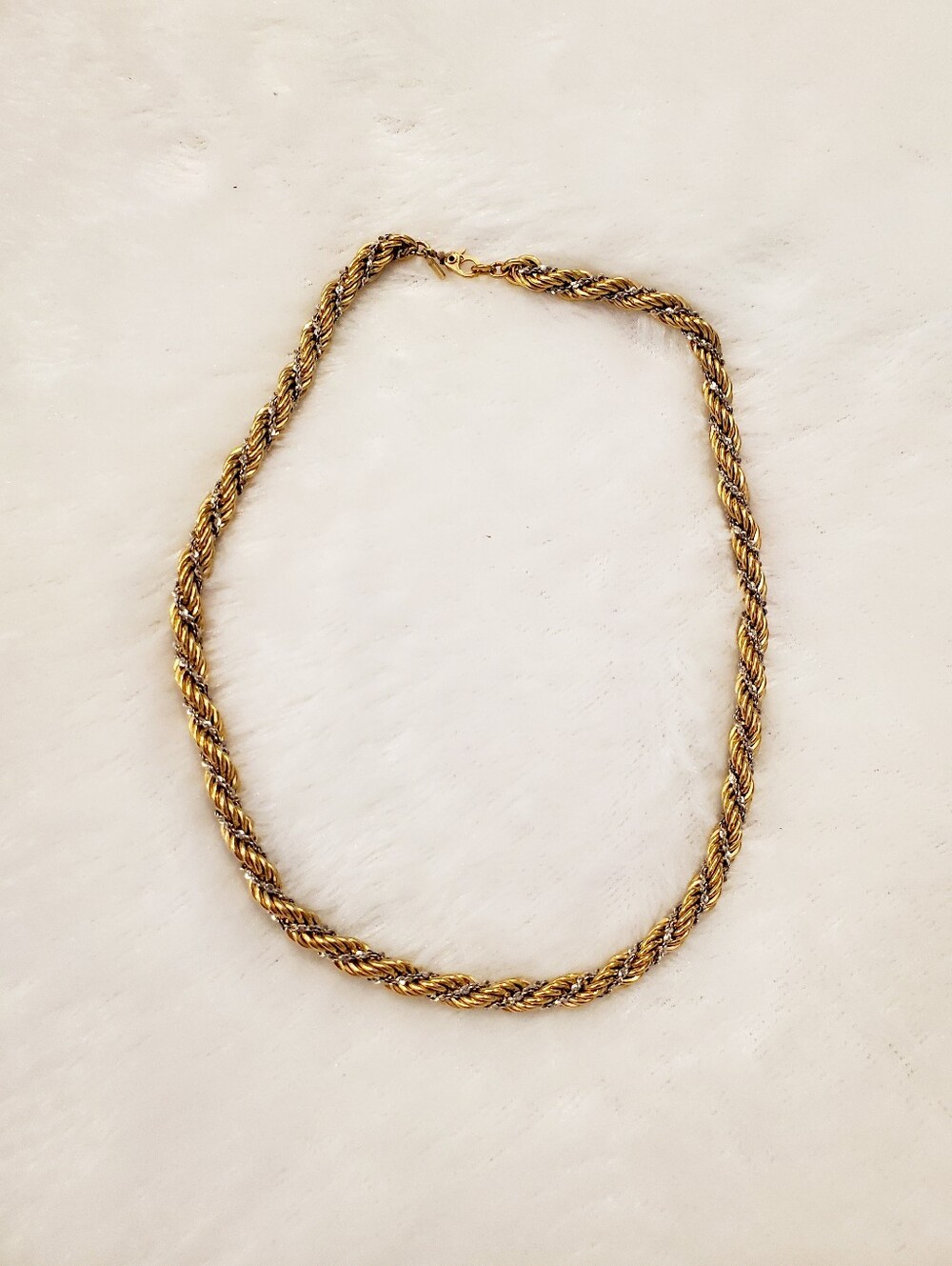 Vintage Monet Gold-Tone Twisted Rope Necklace